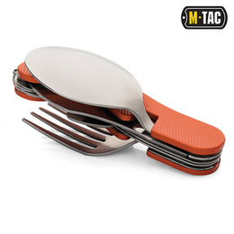 M-Tac столовий набір складний роз'ємний Orange/Steel
