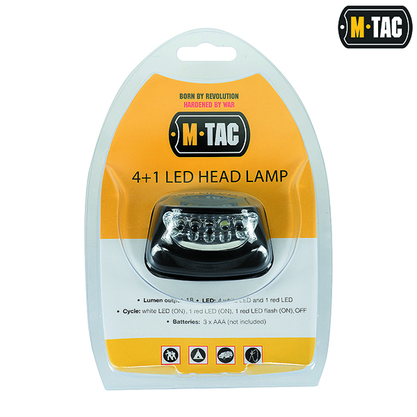 M-Tac ліхтар налобний 4+1 LED Black. Фото 2