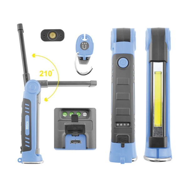 Інспекційний ліхтар Brevia 3W COB+1W LED 300 Lm 2000 mAh micro USB. Фото 4