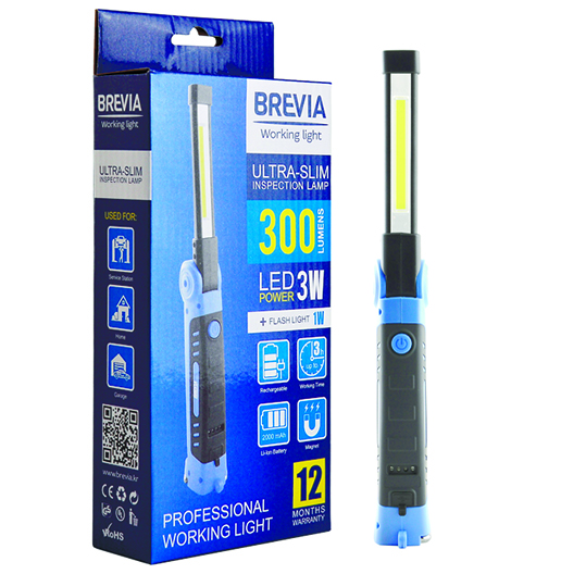 LED ultra slim Інспекційна лампа 3W COB+1W 300lm 2000mAh micro USB
