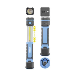 Телескопічна інспекційна лампа Brevia 3W COB+1W 300Lm 2000mAh micro USB. Фото 4
