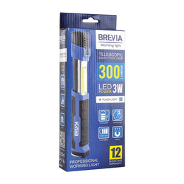 Телескопічна інспекційна лампа Brevia 3W COB+1W 300Lm 2000mAh micro USB. Фото 3