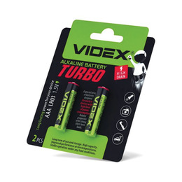 Батарейки лужні Videx LR03/AAA Turbo 1.5V 2шт/уп.