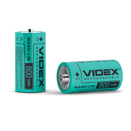 Акумулятор Videx літій-іонний 16340 (без захисту) 800mAh 1шт/уп