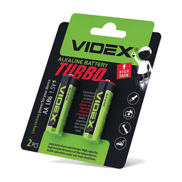 Батарейки лужні Videx LR06/AA Turbo 1.5V 2шт/уп.