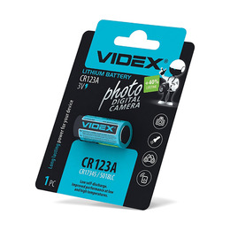 Батарейка літієва Videx CR123A 3V BLISTER CARD 1шт 