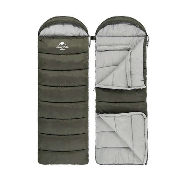 Спальник з капюшоном Naturehike U150 NH20MSD07 (11°C) лівий зелений