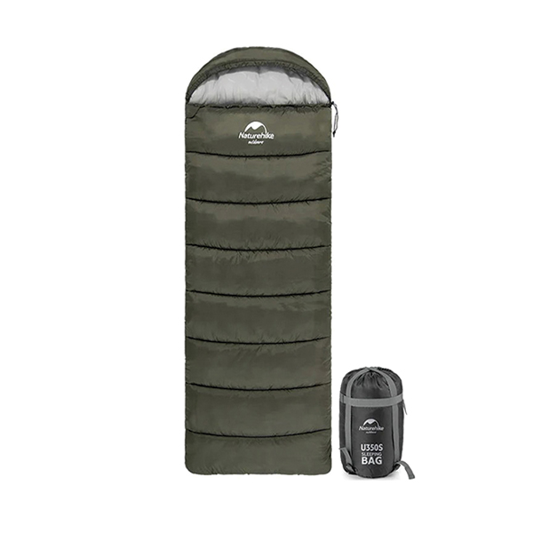Спальник з капюшоном Naturehike U150 NH20MSD07 (11°C) лівий зелений. Фото 2