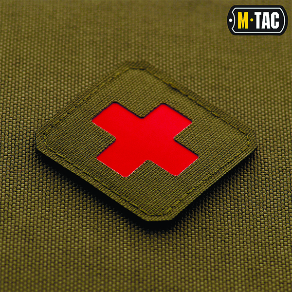 M-Tac нашивка Medic Cross Laser Cut Ranger Green/Red. Фото 2