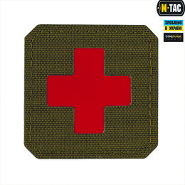 M-Tac нашивка Medic Cross Laser Cut Ranger Green/Red