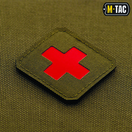 M-Tac нашивка Medic Cross Laser Cut Ranger Green/Red
