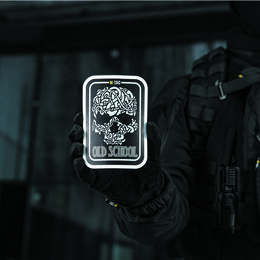 M-Tac наклейка Old School Large світловідбиваюча Black