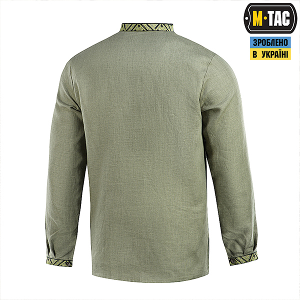 M-Tac вишиванка 100% льон олива. Фото 4