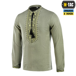 M-Tac вишиванка 100% льон олива