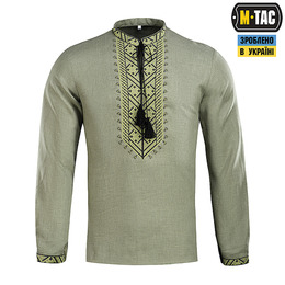 M-Tac вишиванка 100% льон олива