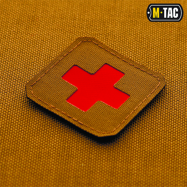 M-Tac нашивка Medic Cross Laser Cut Coyote/Red. Фото 2