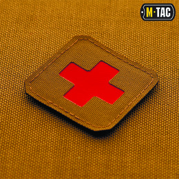 M-Tac нашивка Medic Cross Laser Cut Coyote/Red