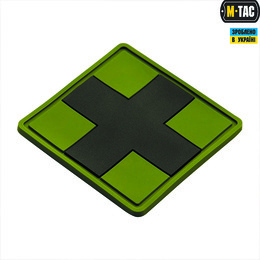 M-Tac нашивка Medic Cross Square PVC Olive/Black
