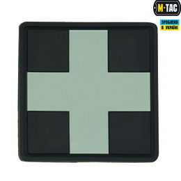 M-Tac нашивка Medic Cross Square PVC Black/Grey