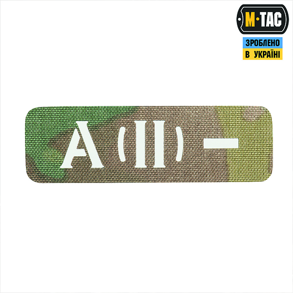 M-Tac нашивка група крові A (II) - наскрізна Laser Cut 25х80 Multicam