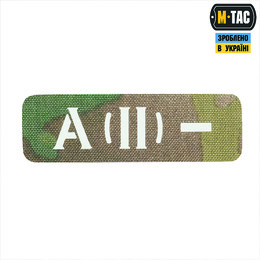M-Tac нашивка група крові A (II) - наскрізна Laser Cut 25х80 Multicam