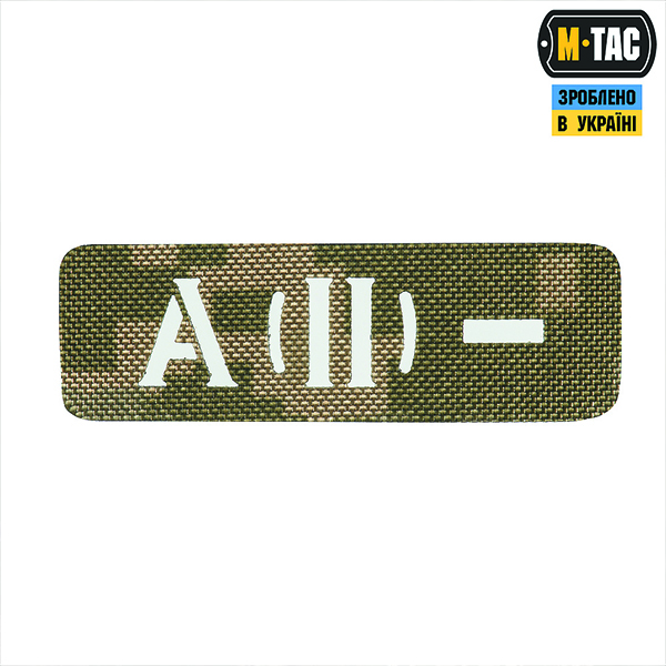 M-Tac нашивка група крові A (II) - наскрізна Laser Cut 25х80 MM14