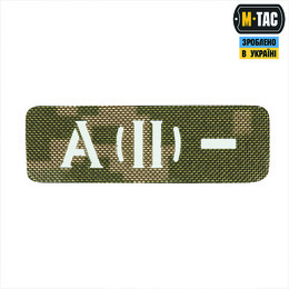 M-Tac нашивка група крові A (II) - наскрізна Laser Cut 25х80 MM14