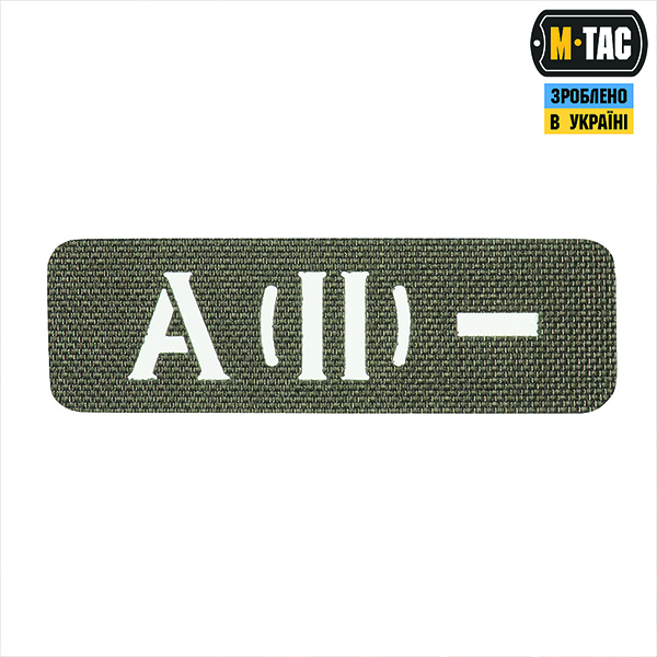 M-Tac нашивка група крові A (II) - наскрізна Laser Cut 25х80 Ranger Green