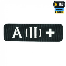 M-Tac нашивка група крові A (II) + наскрізна Laser Cut 25х80 Black