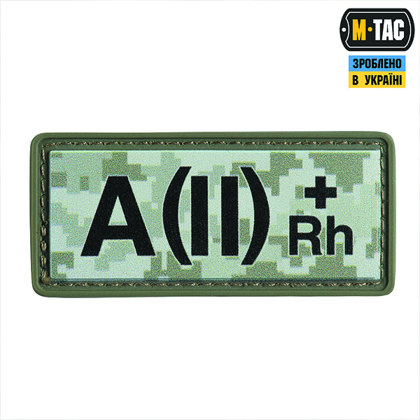 M-Tac нашивка група крові A(II) Rh(+) PVC 25х60 MM14
