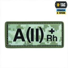 M-Tac нашивка група крові A(II) Rh(+) PVC 25х60 MM14