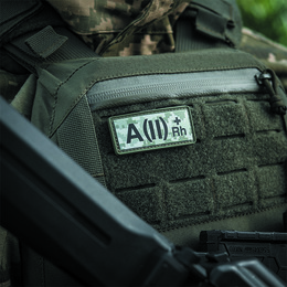 M-Tac нашивка група крові A(II) Rh(+) PVC 25х60 MM14