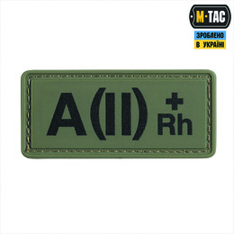 M-Tac нашивка група крові A(II) Rh(+) PVC 25х60 Olive