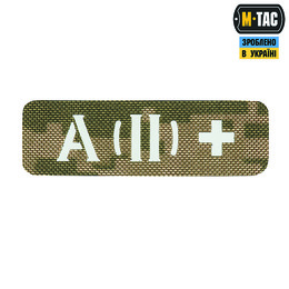 M-Tac нашивка група крові A (II) + наскрізна Laser Cut 25х80 MM14