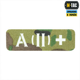 M-Tac нашивка група крові A (II) + наскрізна Laser Cut 25х80 Multicam