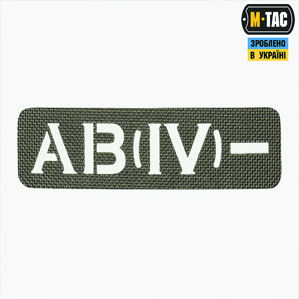 M-Tac нашивка група крові AB (IV) - наскрізна Laser Cut 25х80 Ranger Green