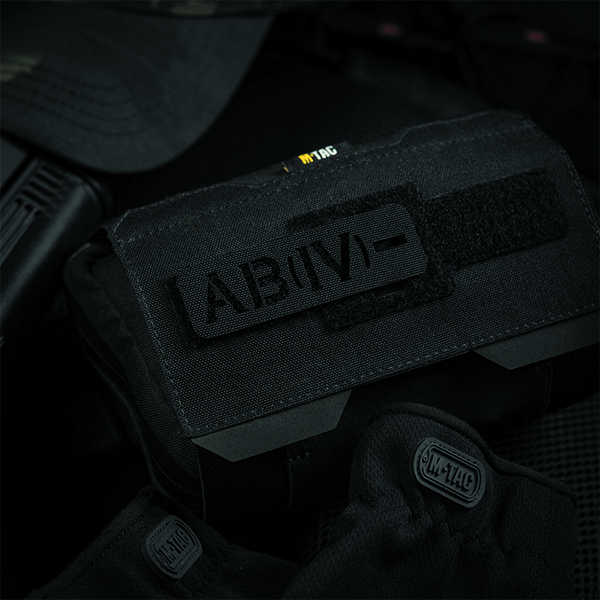 M-Tac нашивка група крові AB (IV) - наскрізна Laser Cut 25х80 Black. Фото 2