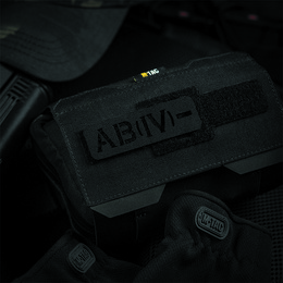 M-Tac нашивка група крові AB (IV) - наскрізна Laser Cut 25х80 Black