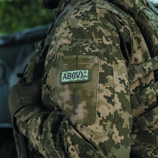 M-Tac нашивка група крові AB(IV) Rh(-) PVC 25х60 MM14. Фото 2