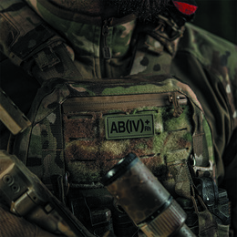 M-Tac нашивка група крові AB(IV) Rh(+) PVC 25х60 Olive