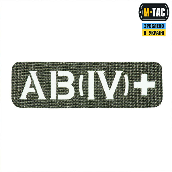 M-Tac нашивка група крові AB (IV) + наскрізна Laser Cut 25х80 Ranger Green