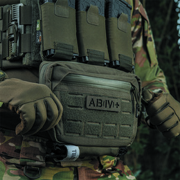 M-Tac нашивка група крові AB (IV) + наскрізна Laser Cut 25х80 Ranger Green