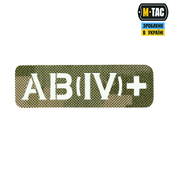 M-Tac нашивка група крові AB (IV) + наскрізна Laser Cut 25х80 MM14