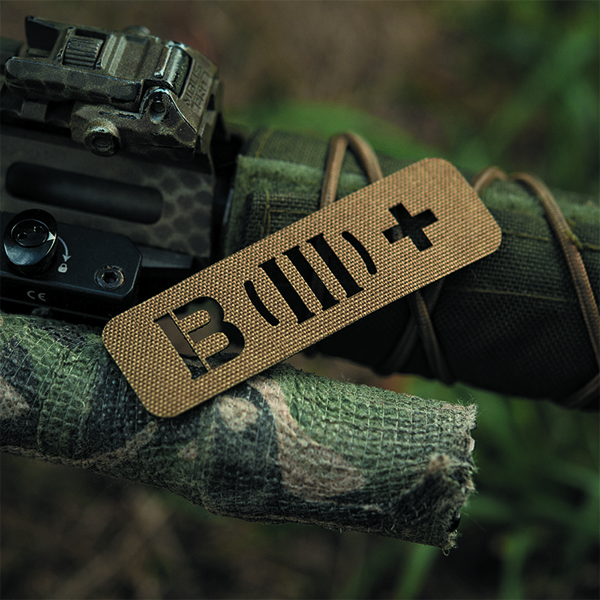 M-Tac нашивка група крові B (III) + наскрізна Laser Cut 25х80 Coyote. Фото 2