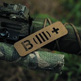M-Tac нашивка група крові B (III) + наскрізна Laser Cut 25х80 Coyote