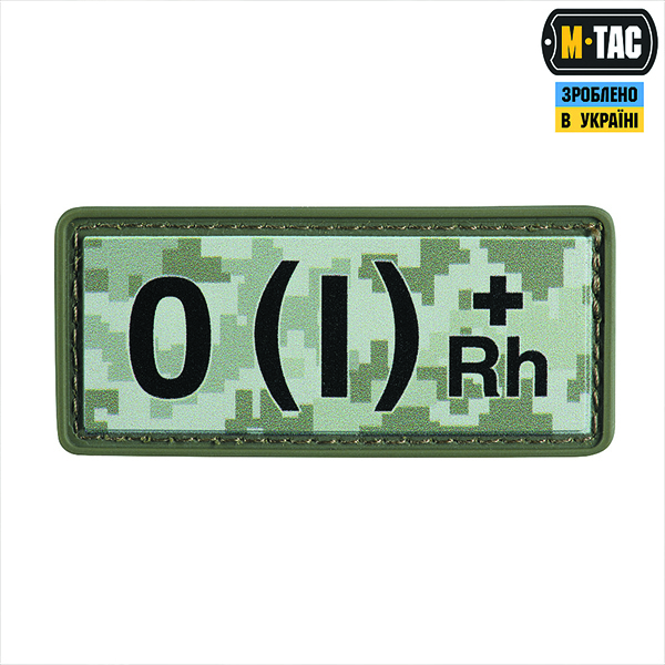 M-Tac нашивка група крові O(I) Rh(+) PVC 25х60 MM14