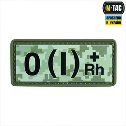M-Tac нашивка група крові O(I) Rh(+) PVC 25х60 MM14