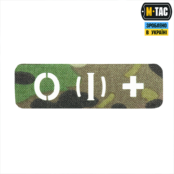 M-Tac нашивка група крові O (I) + наскрізна Laser Cut 25х80 Multicam