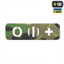 M-Tac нашивка група крові O (I) + наскрізна Laser Cut 25х80 Multicam