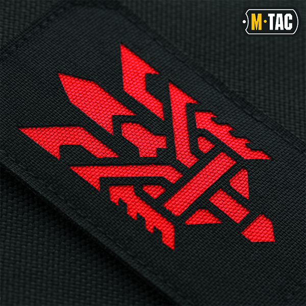 M-Tac нашивка Тризуб (стилізація) Laser Cut вертикальна Black/Red. Фото 2